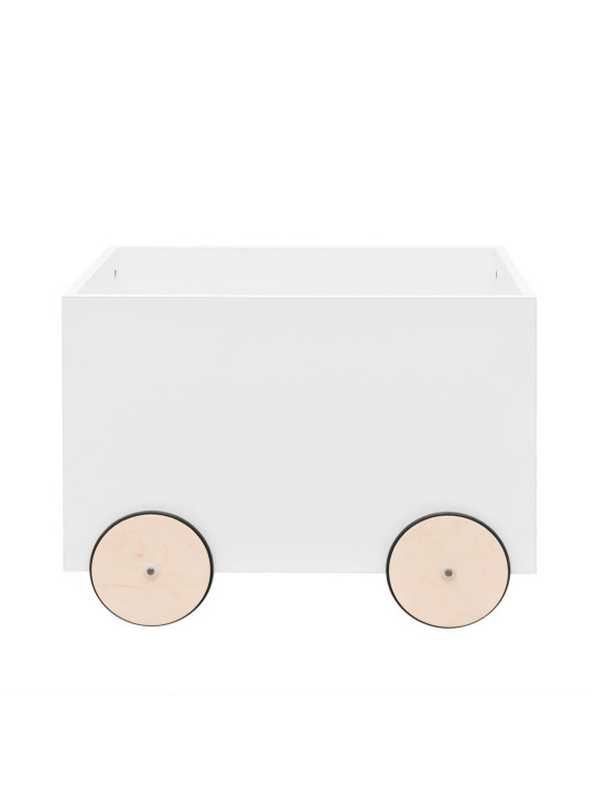 Cassetta box porta giocattoli in legno a forma di automobile con ruote e corda per il trasporto - Collezione Lotta by BellAmy