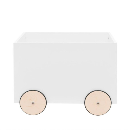 Cassetta box porta giocattoli in legno a forma di automobile con ruote e corda per il trasporto - Collezione Lotta by BellAmy