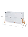 Cassettiera con 6 cassetti per la cameretta dei bambini in legno bianco e rovere Lotta by BellAmy