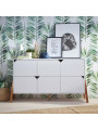 Cassettiera con 6 cassetti per la cameretta dei bambini in legno bianco e rovere Lotta by BellAmy