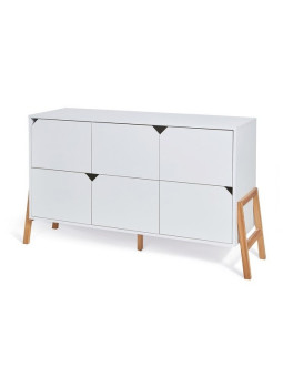 Cassettiera con 6 cassetti per la cameretta dei bambini in legno bianco e rovere Lotta by BellAmy