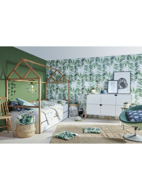 Cassettiera con 6 cassetti per la cameretta dei bambini in legno bianco e rovere Lotta by BellAmy