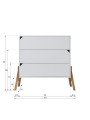 Cassettiera con 3 cassetti per la cameretta dei bambini in legno bianco e rovere Lotta by BellAmy