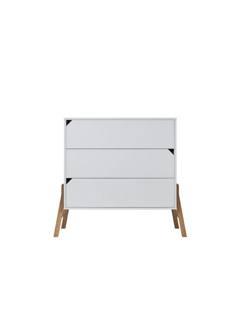 Cassettiera con 3 cassetti per la cameretta dei bambini in legno bianco e rovere Lotta by BellAmy
