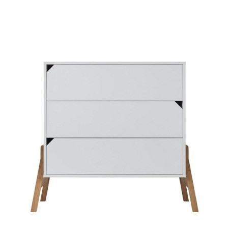 Cassettiera con 3 cassetti per la cameretta dei bambini in legno bianco e rovere Lotta by BellAmy