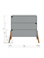 Cassettiera con 3 cassetti per la cameretta dei bambini in legno grigio e rovere Lotta by BellAmy
