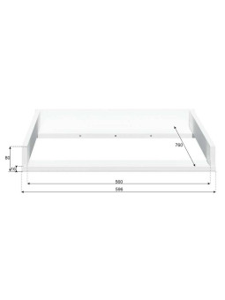 Top fasciatoio aggiuntivo in legno bianco ideale per le cassettiere serie Pinette e Lotta by BellAmy