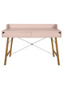 Scrivania per la cameretta dei bambini in legno rosa e rovere con due ampi cassetti e bordo posteriore Lotta by BellAmy
