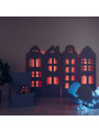 Decorazione da Parete Casette in Legno di Compensato di Betulla Illuminate da luci a LED