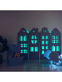 Decorazione da Parete Casette in Legno di Compensato di Betulla Illuminate da luci a LED