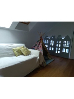 Decorazione da Parete Casette in Legno di Compensato di Betulla Illuminate da luci a LED