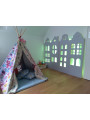 Wall Decoration Small Houses in Birch Plywood Illuminated by LED lights