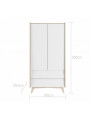 2-door wardrobe for the Children's Bedroom in white / birch MDF So Sixty by BellAmy