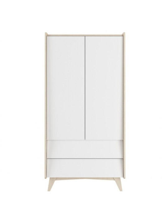 2-door wardrobe for the Children's Bedroom in white / birch MDF So Sixty by BellAmy