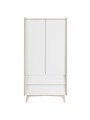 Armadio Guardaroba a 2 ante per la cameretta dei Bambini in MDF Bianco e Betulla So Sixty by BellAmy