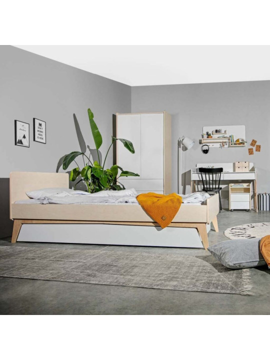 2-door wardrobe for the Children's Bedroom in white / birch MDF So Sixty by BellAmy