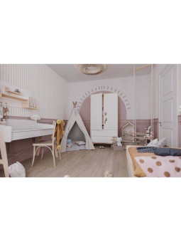 2-door wardrobe for the Children's Bedroom in white / birch MDF So Sixty by BellAmy