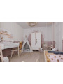 2-door wardrobe for the Children's Bedroom in white / birch MDF So Sixty by BellAmy