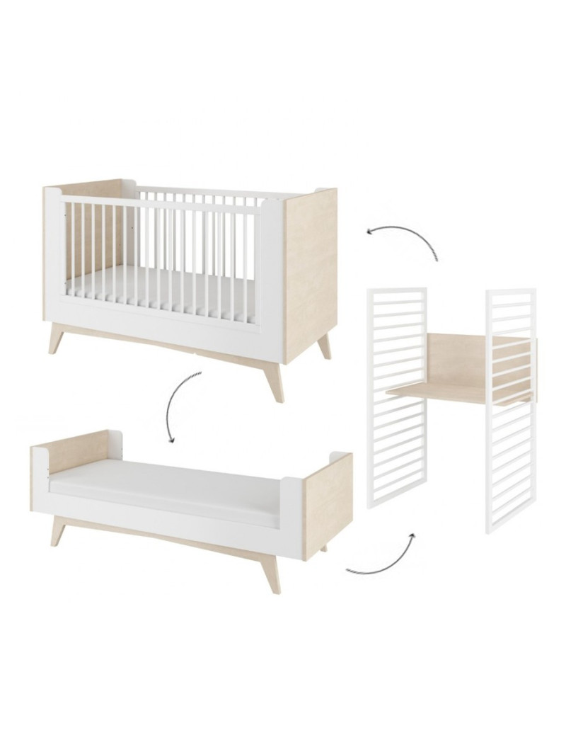Evolutionary cradle 70x140 convertible into a bed and a small desk for the children So Sixty by BellAmy