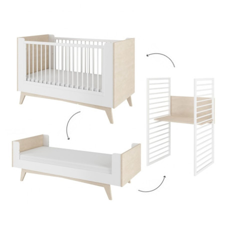 Evolutionary cradle 70x140 convertible into a bed and a small desk for the children So Sixty by BellAmy
