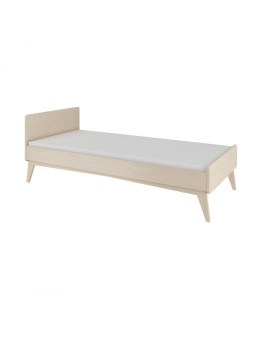 Lettino 90x200 cm per la cameretta dei Bambini in legno bianco e betulla con cassettone So Sixty by BellAmy