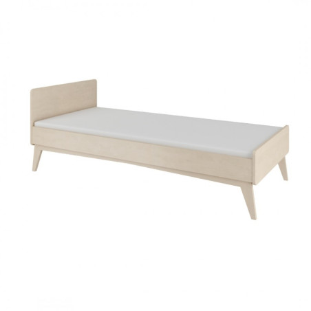 Lettino 90x200 cm per la cameretta dei Bambini in legno bianco e betulla con cassettone So Sixty by BellAmy