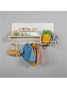 White and oak wooden shelf for children ideal as a shelf for books and toys So Sixty by BellAmy