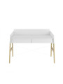 Desk for the children's room in white and oak wood with two large drawers and back edge So Sixty by BellAmy