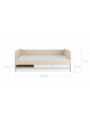Divano Lettino 90x200 cm per la cameretta dei Bambini in legno bianco e betulla con cassettone So Sixty by BellAmy