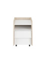 Small chest of drawers bedside table on wheels for the Children's Bedroom in white / birch MDF So Sixty by BellAmy