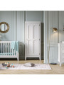 Children's wardrobe 1 door in white wood Milenne collection by VOX - With Parisian-chic style mouldings