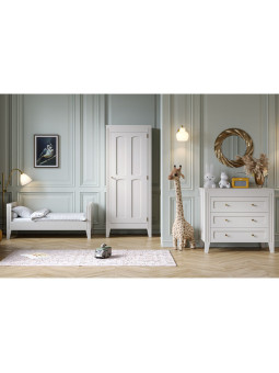 Cassettiera con fasciatoio per Bambini con 3 cassetti in legno bianco collezione Milenne di VOX
