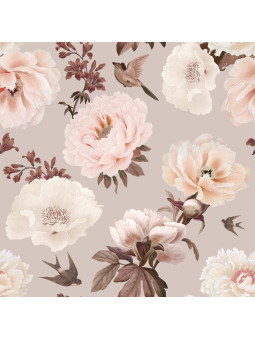 Wallpaper for Children's Bedroom Peonies and birds by Dekornik