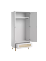 Armadio per Bambini 2 Ante in legno bianco e rattan collezione Canne  di VOX