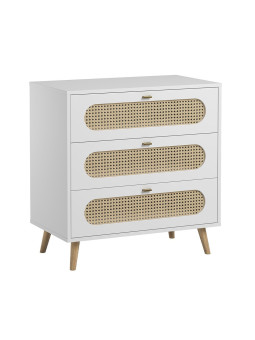 Children's chest of 3 drawers with changing table in white wood Canne collection by VOX
