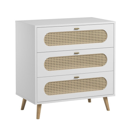 Children's chest of 3 drawers with changing table in white wood Canne collection by VOX