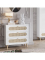 Cassettiera con fasciatoio per Bambini con 3 cassetti in legno bianco collezione Canne di VOX