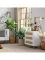 Children's chest of 3 drawers with changing table in white wood Canne collection by VOX