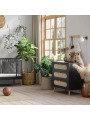Cassettiera con fasciatoio per Bambini con 3 cassetti in legno nero collezione Canne di VOX