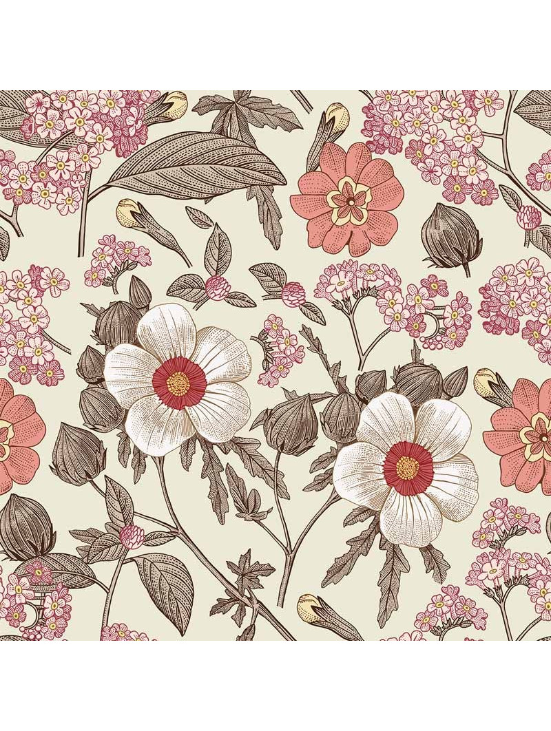 Wallpaper for Children's Bedroom Retro Bouquet by Dekornik