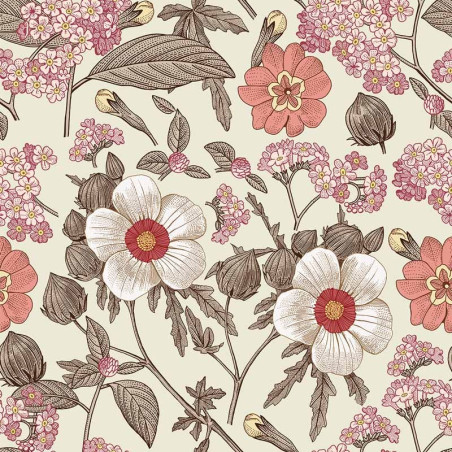 Wallpaper for Children's Bedroom Retro Bouquet by Dekornik