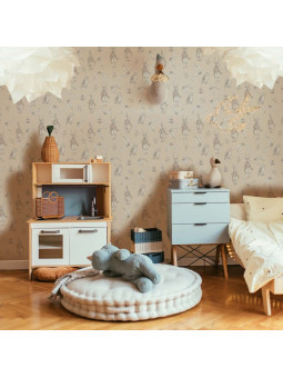 Wallpaper for Children's Bedroom Wonderland book illustration by Dekornik
