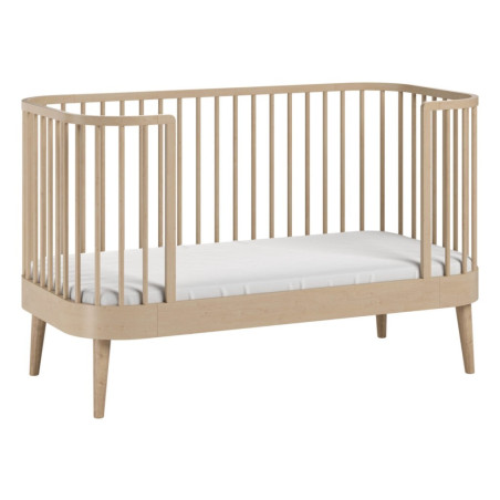 Culla ovale trasformabile in lettino 70x140 per Bambini in legno naturale collezione Paris di VOX
