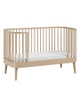 Culla ovale trasformabile in lettino 70x140 per Bambini in legno naturale collezione Paris di VOX