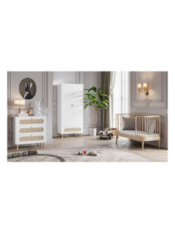 Children's oval cot bed 70x140 in birch wood Paris collection by VOX