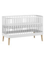 Culla ovale trasformabile in lettino 70x140 per Bambini in legno bianco collezione Paris di VOX