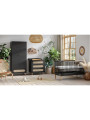 Children's oval cot bed 70x140 in black wood Paris collection by VOX