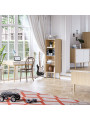 Children's chest of drawers with 2 sliding doors and one large shelf in white wood Retro collection by VOX