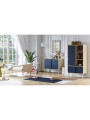 Cassettiera con fasciatoio per Bambini con due ante scorrevoli e ampio ripiano in legno blu collezione Retro di VOX