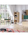 Children's chest of drawers with 2 sliding doors and one large shelf in green wood Retro collection by VOX